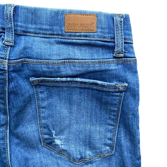 JUDY BLUE Skinny Jean Womens Sz 28 Distressed Classic Pull On Blue - Picture 8 of 8